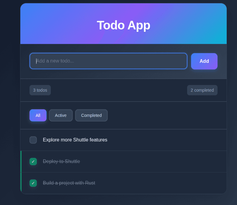 Click to expand image Todo app hosted working