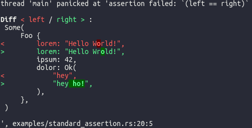 Click to expand image Pretty assertions diff