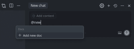 Click to expand image Cursor docs interface showing the 'Add new doc' button